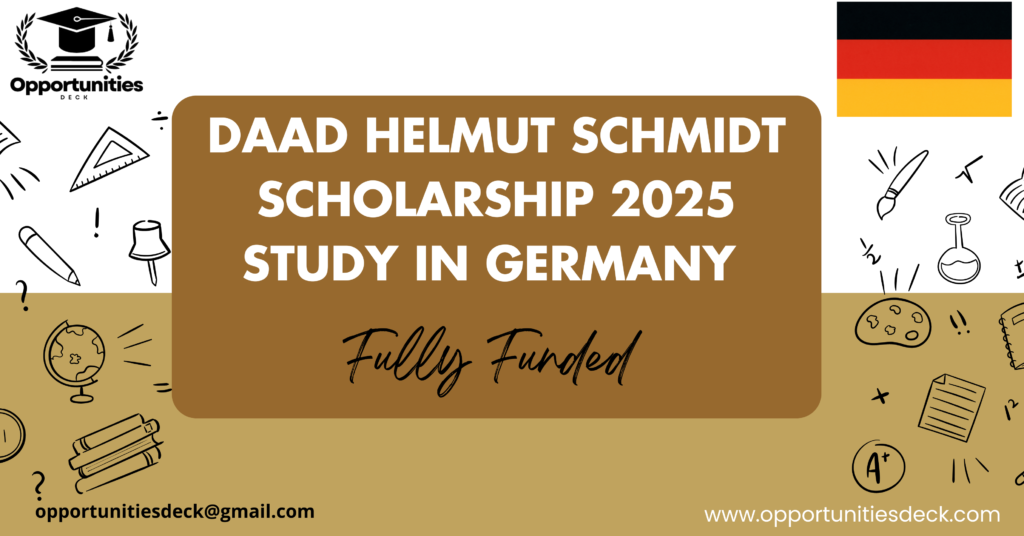 DAAD HELMUT SCHMIDT SCHOLARSHIP 2025 STUDY IN GERMANY (FULLY FUNDED