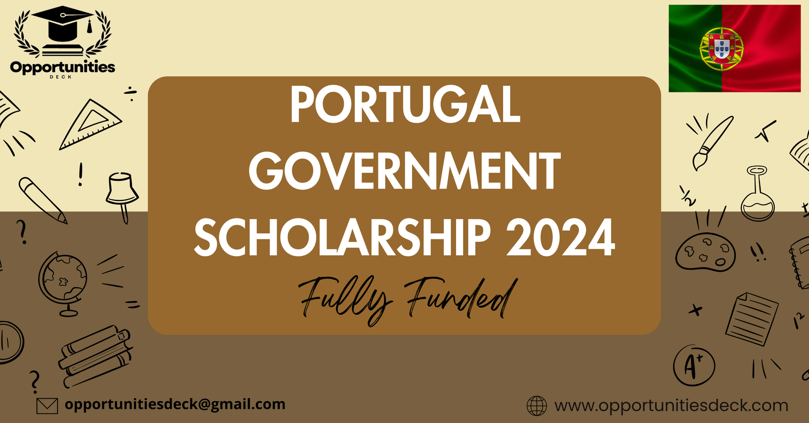 PORTUGAL GOVERNMENT SCHOLARSHIP 2024 FULLY FUNDED Opportunities Deck